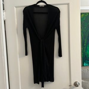 MM LaFleur Black Tie Front Knit Cardigan Size Small